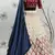 Beige & maroon Gota with thread and sequins embroidered georgette lehenga choli with gajji-silk teal blue dupatta