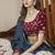 Beige & maroon Gota with thread and sequins embroidered georgette lehenga choli with gajji-silk teal blue dupatta