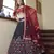Teal blue & Maroon Gota Patti with Thread and sequins embroidered georgette semi stitched lehenga