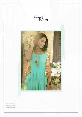 Designer Sea Green & Mustard Rayon Kurti  2