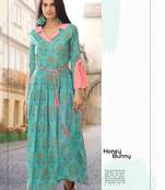 Designer Turquoise Rayon Kurti 