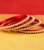 Gold Moti Stone Cz Polki Kundun Meenakari Pearl Bangle Kara