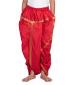 Red Boys Cotton-Silk Pitambari Dhoti