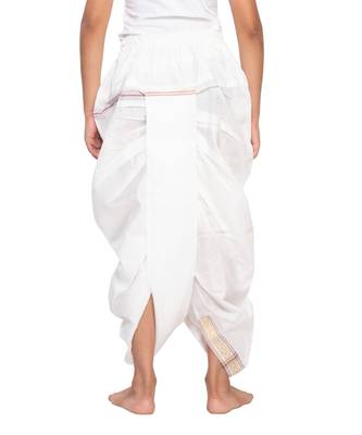 White Boys Cotton-Silk Pitambari Dhoti 4