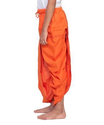    Traditional Orange Cotton Dhoti for Boys | Readymade Pooja & Festive Wear 2