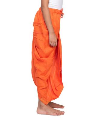    Traditional Orange Cotton Dhoti for Boys | Readymade Pooja & Festive Wear 4