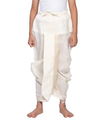 White Traditional Dhoti for Boys 1
