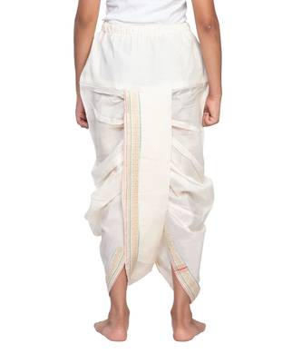 White Traditional Dhoti for Boys 3
