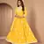 Yellow embroidered faux georgette salwar