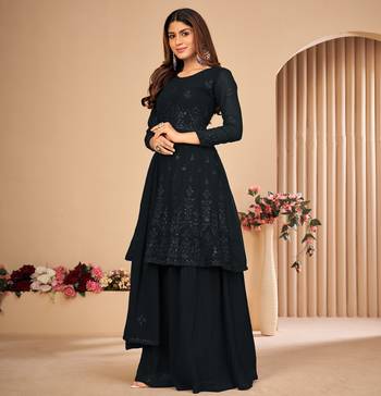 Black embroidered faux georgette salwar 4