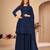 Blue embroidered faux georgette salwar