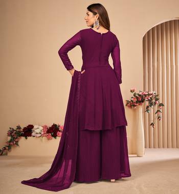 Purple embroidered faux georgette salwar 3