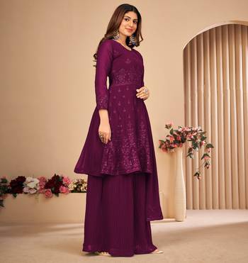 Purple embroidered faux georgette salwar 5
