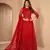 Red embroidered net salwar