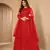 Red embroidered net salwar