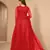 Red embroidered net salwar
