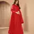 Red embroidered net salwar
