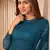 Turquoise embroidered net salwar
