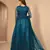 Turquoise embroidered net salwar