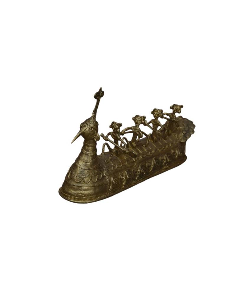 Authentic Handcrafted Bengal Dokra Mayurpankhi Boat