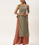 Grey Foil Printed Kurta Set