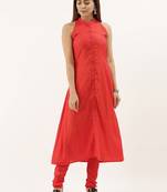 Orange N Pink Art Silk Narrow Straight Pant