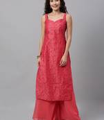 Pink Printed Kurta N Pink Palazzo Sets