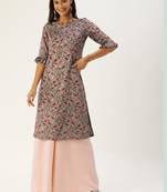 Grey Modal Silk N Pink Palazzo Set