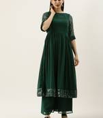 Green Sequin Embroidered N Green Georgette Kurta Set