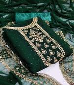 Dark-green embroidered georgette salwar
