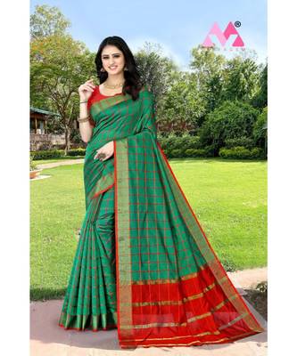 gareen kota silk saree with plain blouse 1