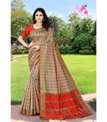 gareen kota silk saree with plain blouse