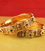 gold moti stone cz polki kundun meenakari pearl bangle kara size-2.6