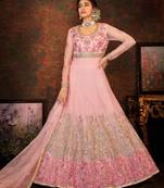 Rose embroidered net salwar