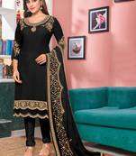 Black embroidered faux georgette salwar