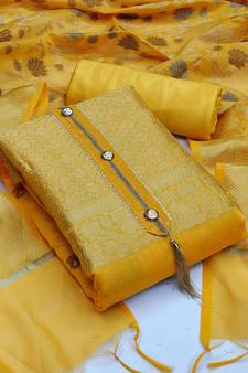 Light-Yellow Banarasi Banarasi Salwar