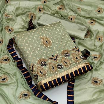 Light-green embroidered cotton salwar 1