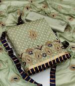Light-green embroidered cotton salwar