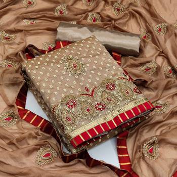 Light-brown embroidered cotton salwar 1