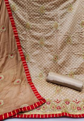 Light-brown embroidered cotton salwar 2
