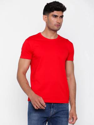 Red plain cotton men-tshirts 1