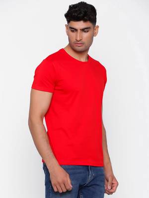 Red plain cotton men-tshirts 2