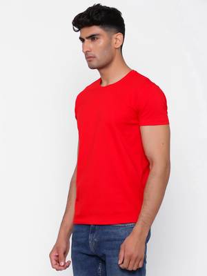 Red plain cotton men-tshirts 3
