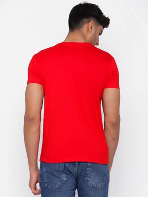 Red plain cotton men-tshirts 4