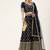 Green plain art silk semi stitched lehenga