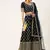 Green plain art silk semi stitched lehenga
