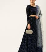 White plain velvet
 semi stitched lehenga