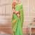Parrot green woven banarasi silk saree with blouse