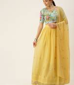 Pink plain georgette semi stitched lehenga