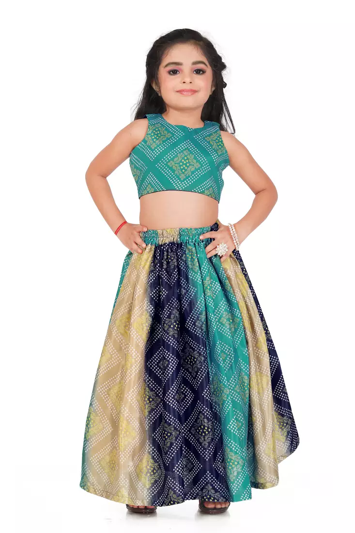 Kids Blue Georgette Lehenga Choli For Girls  